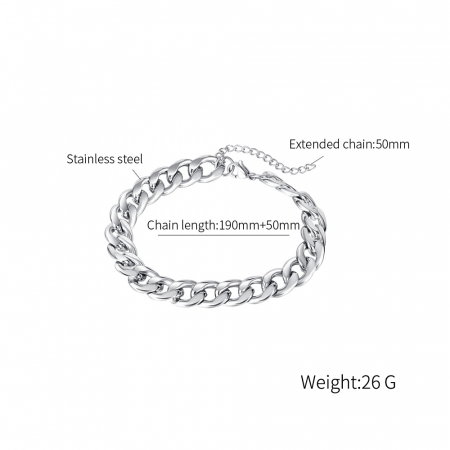 Bratara inox model lant curb de 8 mm [6]