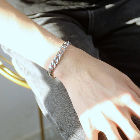 Bratara inox model lant curb de 8 mm [10]