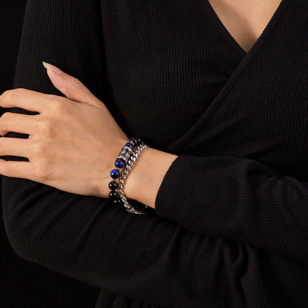 Bratara inox dubla cu Ochi de Tigru si Onix [12]