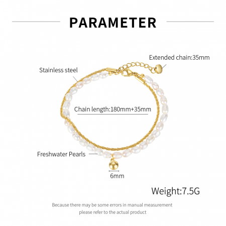 Bratara inox dubla cu perle naturale [3]