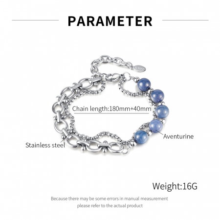 Bratara inox dubla si reglabila cu Aventurin [10]