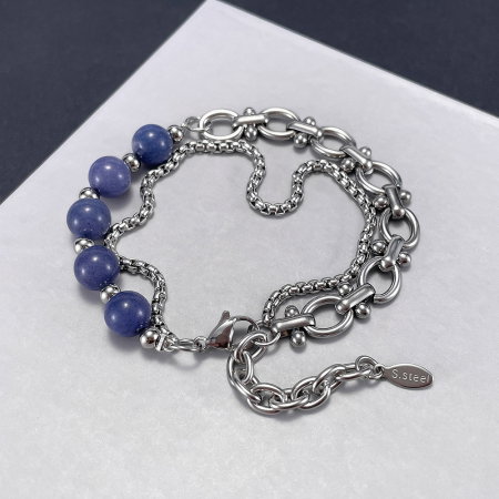 Bratara inox dubla si reglabila cu Aventurin [9]