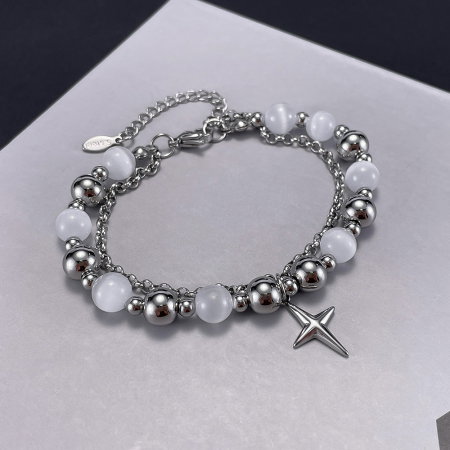 Bratara inox dubla si reglabila cu Ochi de Pisica [7]