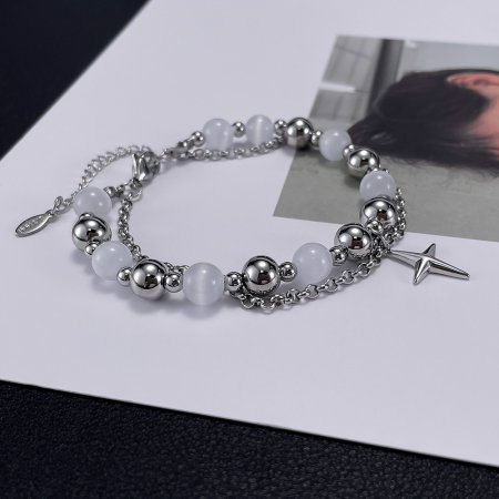 Bratara inox dubla si reglabila cu Ochi de Pisica [10]