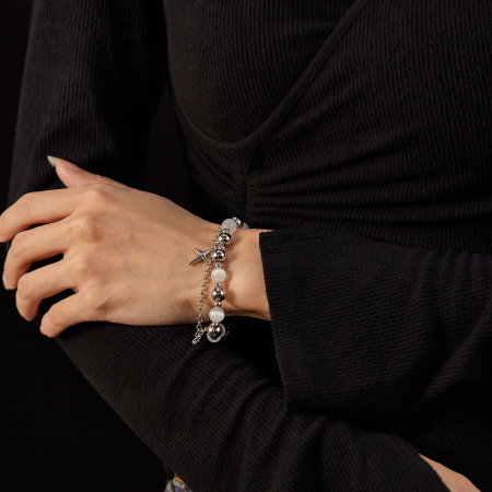 Bratara inox dubla si reglabila cu Ochi de Pisica [8]