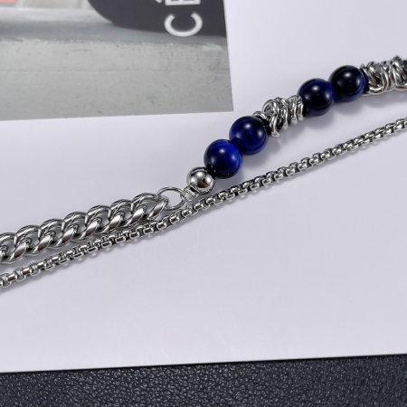 Bratara inox dubla si reglabila cu Ochi de Tigru [2]