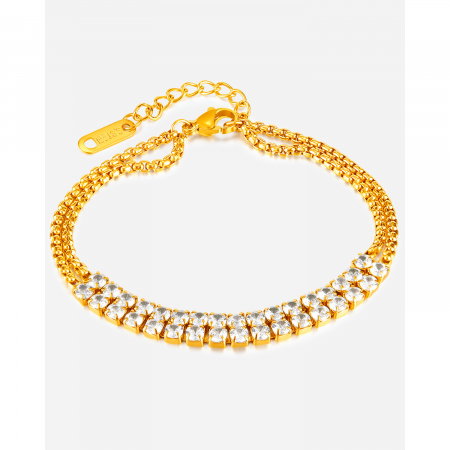 Bratara tennis inox dubla si reglabila cu zirconii [11]