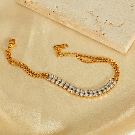 Bratara tennis inox dubla si reglabila cu zirconii [6]