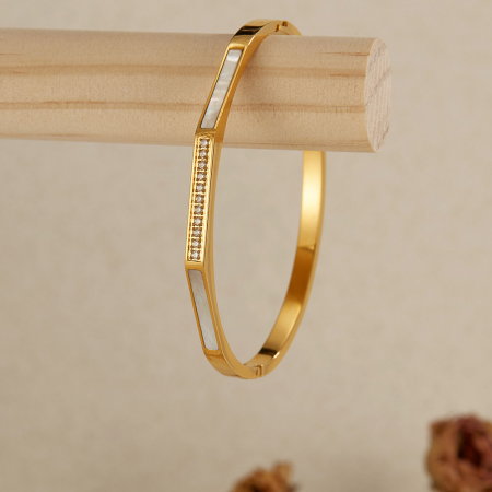 Bratara inox Elegance cu abalone si zirconii [2]