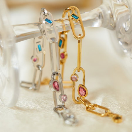 Bratara inox Elegance cu zirconii colorate [4]