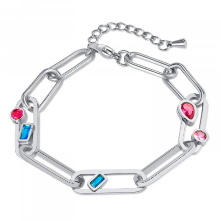 Bratara inox Elegance cu zirconii colorate