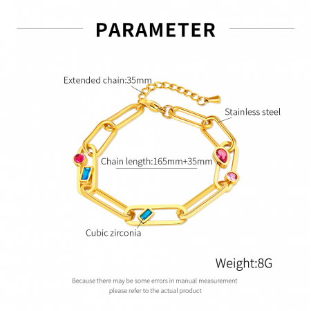 Bratara inox Elegance cu zirconii colorate [5]