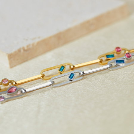 Bratara inox Elegance cu zirconii colorate [6]