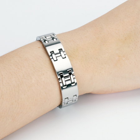 Bratara inox eleganta in 2 tonuri cu magneti, turmalina, germaniu si anioni [3]