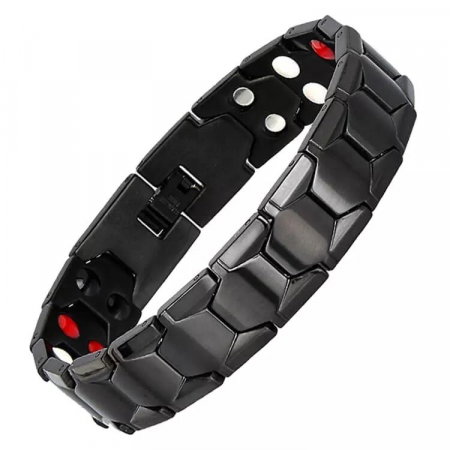 Bratara inox Hexagon cu magneti, turmalina, germaniu si anioni [0]