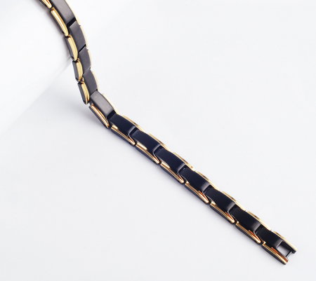 Bratara inox in 2 tonuri cu magneti, turmalina, germaniu si anioni [2]