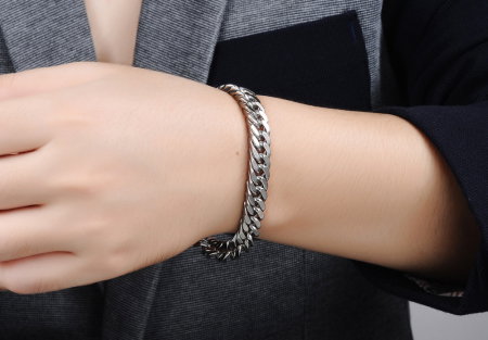 Bratara inox lant cubanez – Putere si rafinament masculin [4]