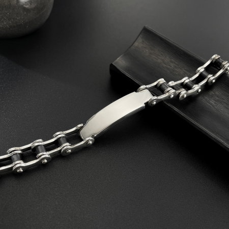 Bratara inox Lant Moto cu Placuta – Forta si Masculinitate [2]