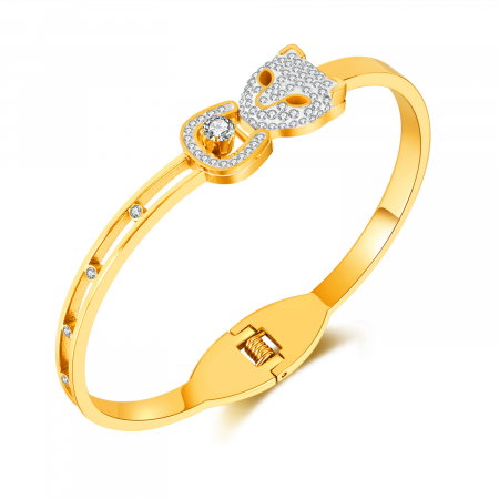 Bratara inox Leopard cu zirconii