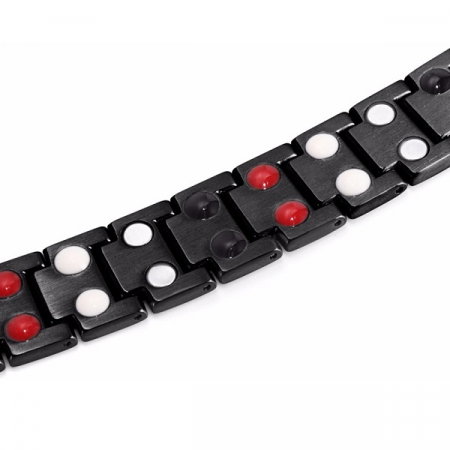 Bratara inox neagra cu magneti [4]