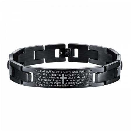 Bratara inox cu rugaciune 12 mm latime