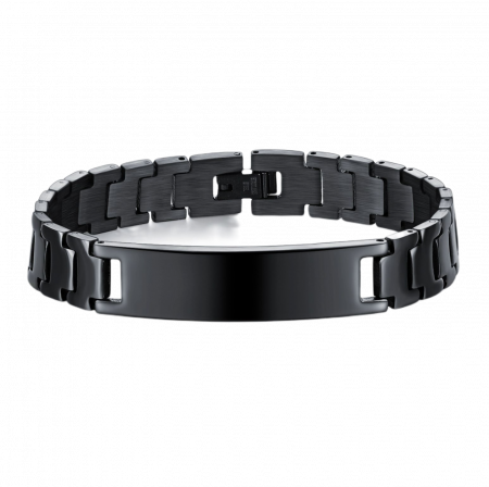 Bratara inox neagra de 21 cm lungime si 12 mm latime [0]