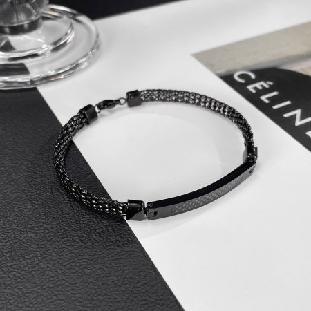 Bratara inox Plasa Neagra cu Placuta Carbon – Eleganta si Forta Urbana [5]