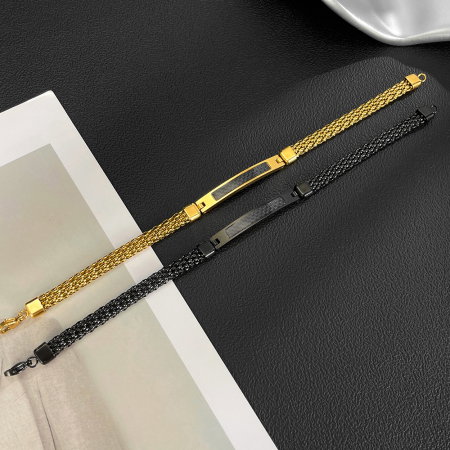 Bratara inox Plasa Neagra cu Placuta Carbon – Eleganta si Forta Urbana [3]