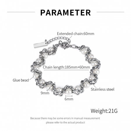 Bratara inox regalabila cu perle ecologice [10]