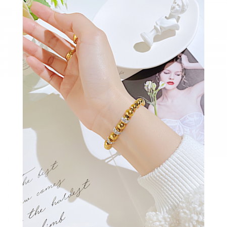 Bratara inox reglabila cu bilute si zirconii [1]