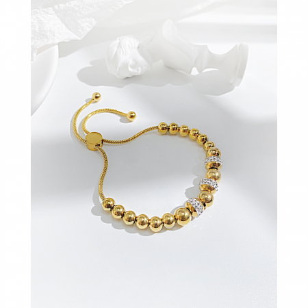 Bratara inox reglabila cu bilute si zirconii [3]