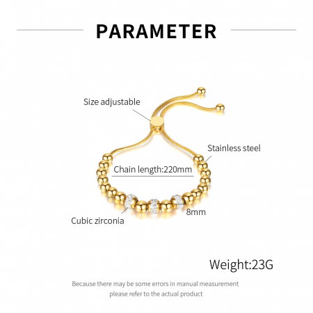 Bratara inox reglabila cu bilute si zirconii [2]