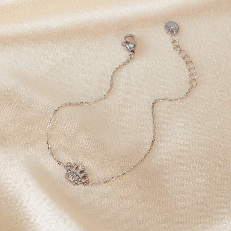 Bratara inox reglabila cu coroana si zirconii [2]