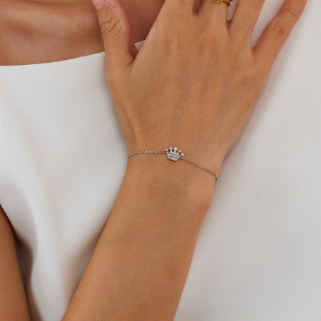 Bratara inox reglabila cu coroana si zirconii [3]