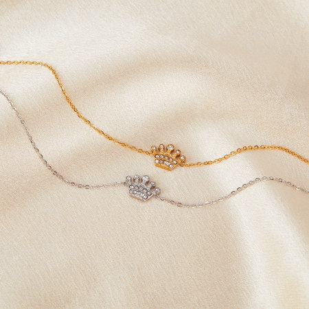 Bratara inox reglabila cu coroana si zirconii [7]