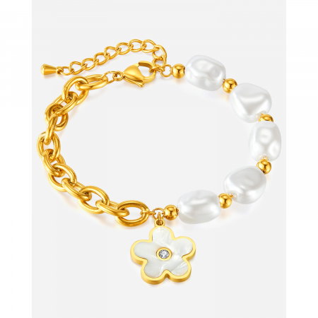 Bratara inox reglabila cu Perle Naturale si Abalone [7]