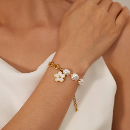 Bratara inox reglabila cu Perle Naturale si Abalone [14]