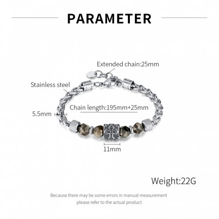 Bratara inox reglabila cu sfanta cruce [8]