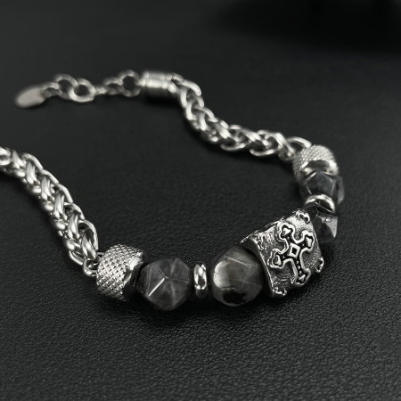 Bratara inox reglabila cu sfanta cruce [7]