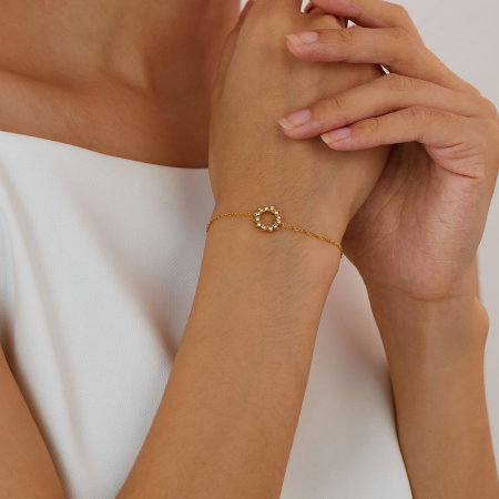 Bratara inox reglabila cu soare si zirconii [3]