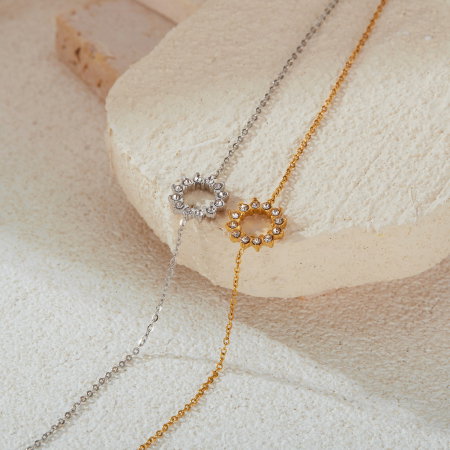 Bratara inox reglabila cu soare si zirconii [7]