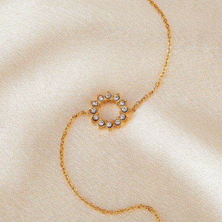 Bratara inox reglabila cu soare si zirconii [2]