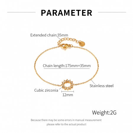 Bratara inox reglabila cu soare si zirconii [5]