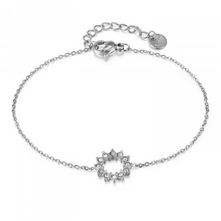 Bratara inox reglabila cu soare si zirconii