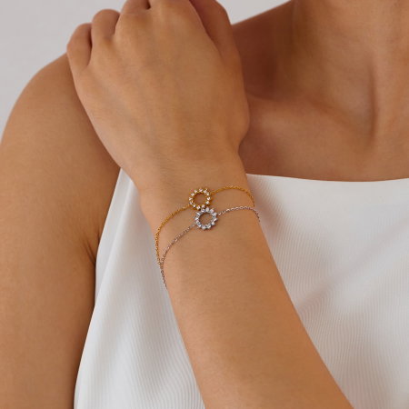 Bratara inox reglabila cu soare si zirconii [9]