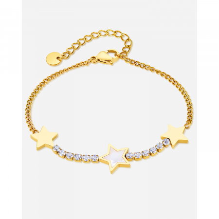 Bratara inox reglabila cu Stelute, Zirconii si Abalone [14]