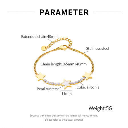 Bratara inox reglabila cu Stelute, Zirconii si Abalone [10]