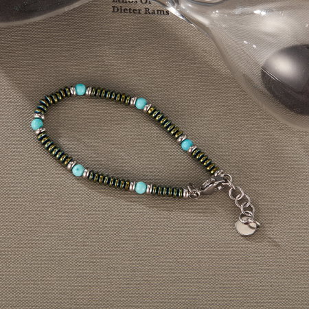Bratara inox reglabila cu Turcoaz si Lapis Lazuli [2]