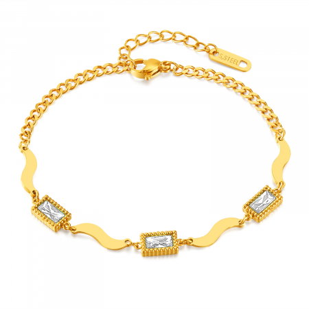 Bratara inox reglabila Elegance cu zirconii