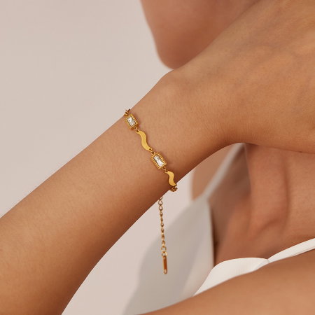 Bratara inox reglabila Elegance cu zirconii [1]